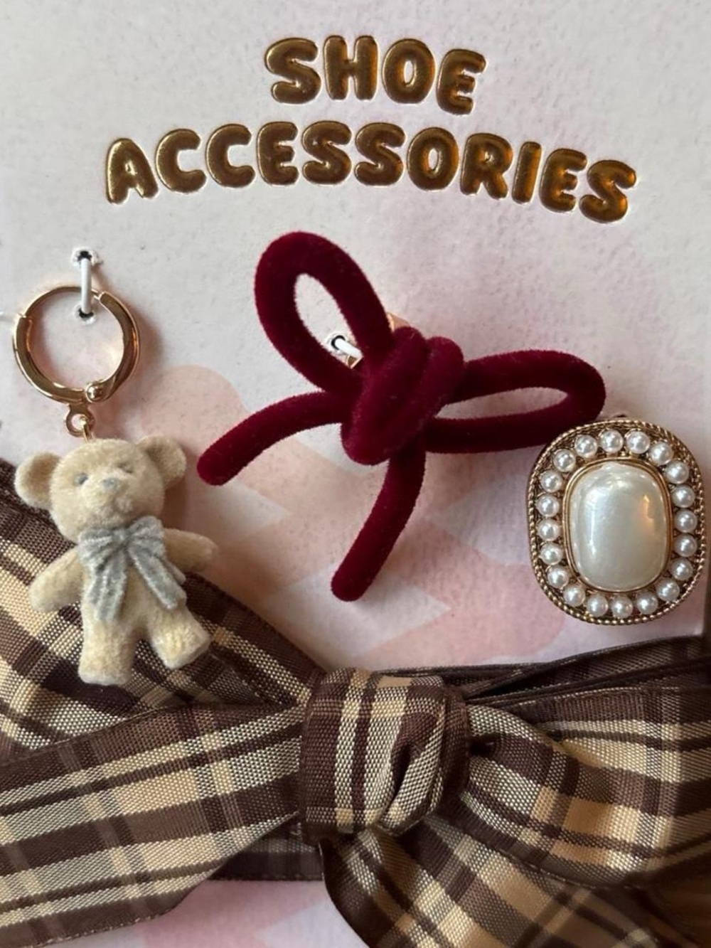 Anthropologie Shoe Accessories Pack Plaid Bow Laces - Picture 2 of 4